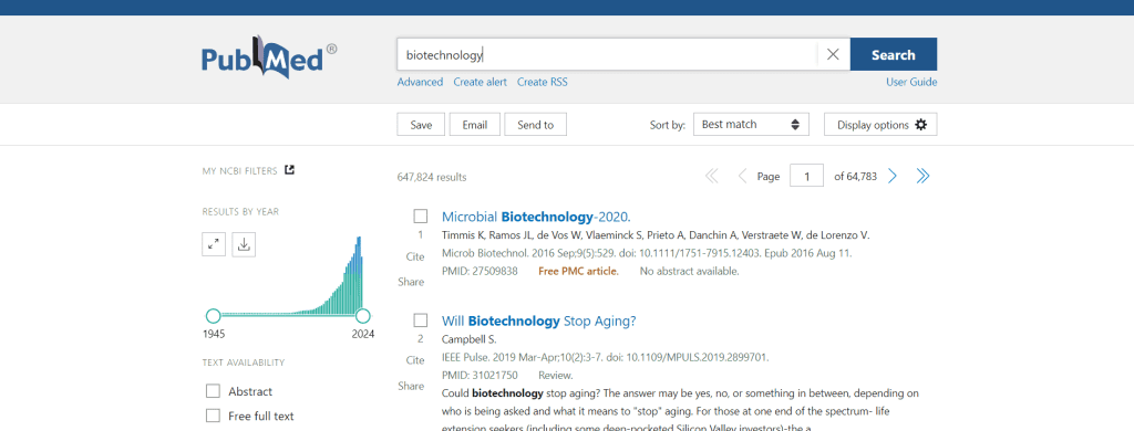 Resultados del buscador PubMed